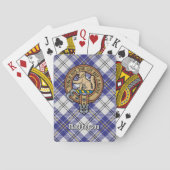 Clan MacPherson Crest over blauwe jurk Tartan Pokerkaarten (Achterkant)