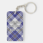 Clan MacPherson Crest over blauwe jurk Tartan Sleutelhanger (achterkant)