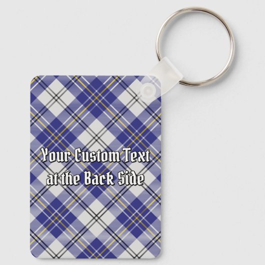 Clan MacPherson Crest over blauwe jurk Tartan Sleutelhanger (Achterkant)