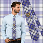 Clan MacPherson Crest over blauwe jurk Tartan Stropdas