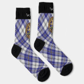 Clan MacPherson Crest over Blue Dress Tartan Sokke Sokken (Rechts)