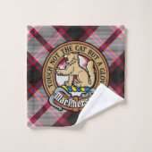 Clan MacPherson Crest over de jacht op Tartan Bad Handdoek (Wasdoekje)