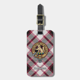 Clan MacPherson Crest over de jacht op Tartan Bagagelabel