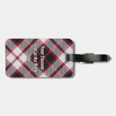 Clan MacPherson Crest over de jacht op Tartan Bagagelabel (Achterkant horizontaal)
