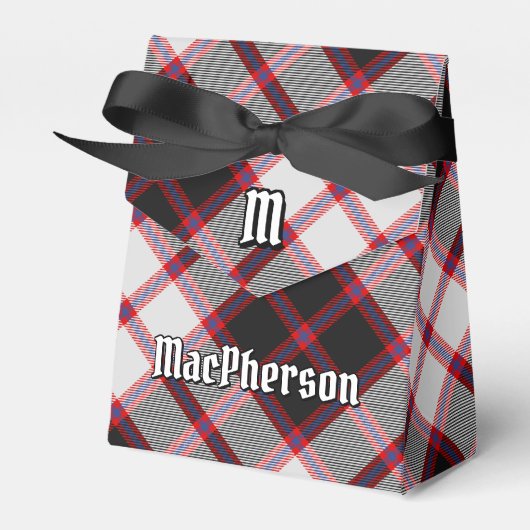 Clan MacPherson Crest over de jacht op Tartan Bedankdoosjes (Voorkant Zijde)