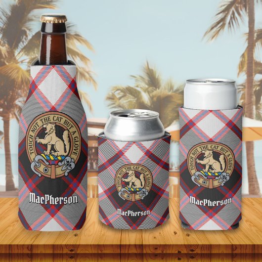 Clan MacPherson Crest over de jacht op Tartan Flesjeskoeler