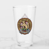 Clan MacPherson Crest over de jacht op Tartan Glas (Voorkant)