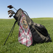 Clan MacPherson Crest over de jacht op Tartan Golfhanddoek (Groen)