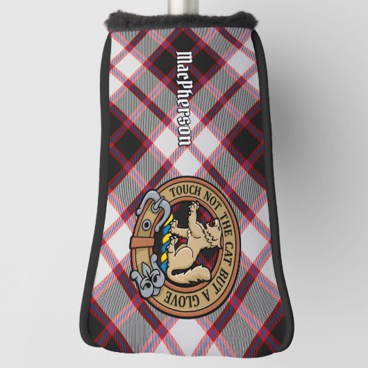 Clan MacPherson Crest over de jacht op Tartan Golfheadcover (Draai 90)