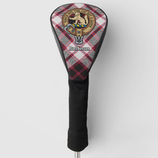 Clan MacPherson Crest over de jacht op Tartan Golfheadcover (Voorkant)
