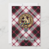 Clan MacPherson Crest over de jacht op Tartan Kaart (Achterkant)