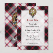 Clan MacPherson Crest over de jacht op Tartan Kaart (Voorkant / Achterkant)