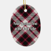 Clan MacPherson Crest over de jacht op Tartan Keramisch Ornament (Achterkant)