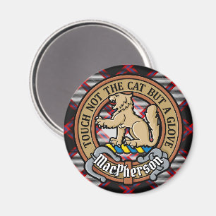 Clan MacPherson Crest over de jacht op Tartan Magneet