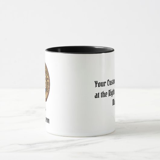 Clan MacPherson Crest over de jacht op Tartan Mok (Midden)