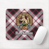 Clan MacPherson Crest over de jacht op Tartan Muismat (Met muis)