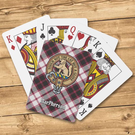 Clan MacPherson Crest over de jacht op Tartan Pokerkaarten