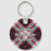 Clan MacPherson Crest over de jacht op Tartan Sleutelhanger (Achterkant)