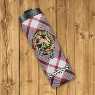 Clan MacPherson Crest over de jacht op Tartan Thermosbeker