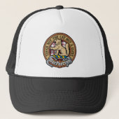 Clan MacPherson Crest over de jacht op Tartan Trucker Pet (Voorkant)