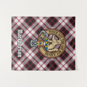 Clan MacPherson Crest over de jacht op Tartan Wandkleed (Voorkant (horizontaal))