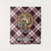 Clan MacPherson Crest over de jacht op Tartan Wandkleed (Voorkant)