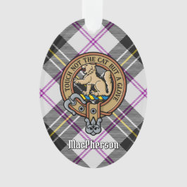 Clan MacPherson Crest over Dress Tartan Ornament