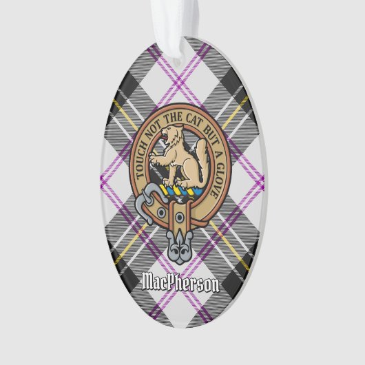 Clan MacPherson Crest over Dress Tartan Ornament (voorkant)