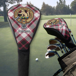 Clan MacPherson Crest over Hunting Tartan Golfheadcover