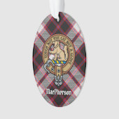 Clan MacPherson Crest over jacht op Tartan Ornamen Ornament (voorkant)
