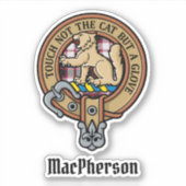 Clan MacPherson Crest over jacht op Tartan Sticker (Voorkant)