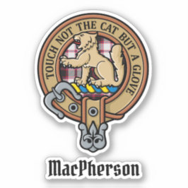 Clan MacPherson Crest over jacht op Tartan Sticker