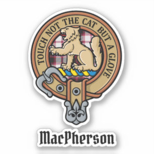 Clan MacPherson Crest over jacht op Tartan Sticker