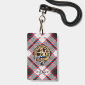 Clan MacPherson Crest over jacht-tartan Badge (Voorzijde met lanyard)