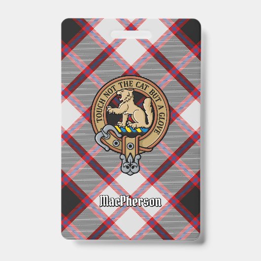 Clan MacPherson Crest over jacht-tartan Badge (Voorzijde)