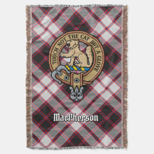 Clan MacPherson Crest over jacht-tartan Deken