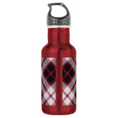 Clan MacPherson Crest over jacht-tartan Waterfles (Achterkant)
