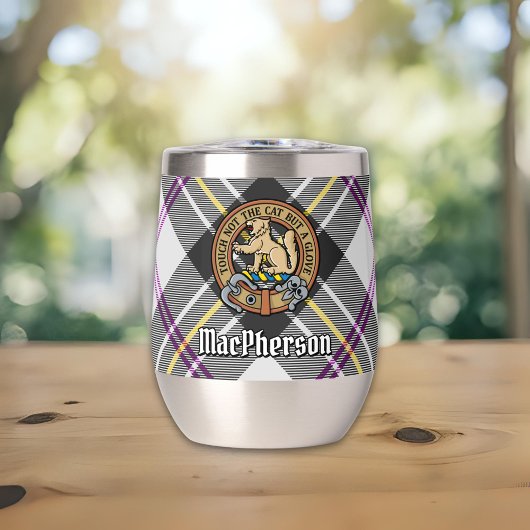 Clan MacPherson Crest over Jurk Tartan