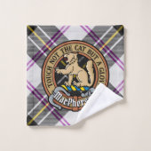 Clan MacPherson Crest over Jurk Tartan Bad Handdoek (Wasdoekje)