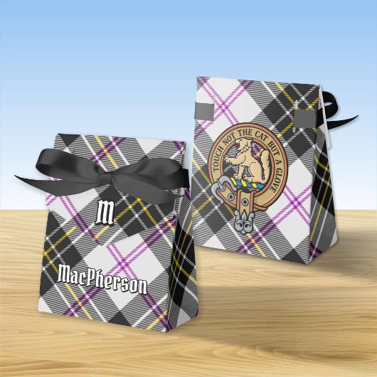 Clan MacPherson Crest over Jurk Tartan Bedankdoosjes