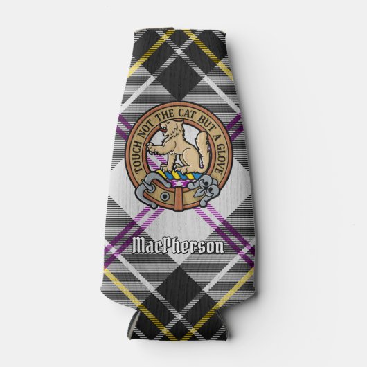 Clan MacPherson Crest over Jurk Tartan Flesjeskoeler (Voorkant)