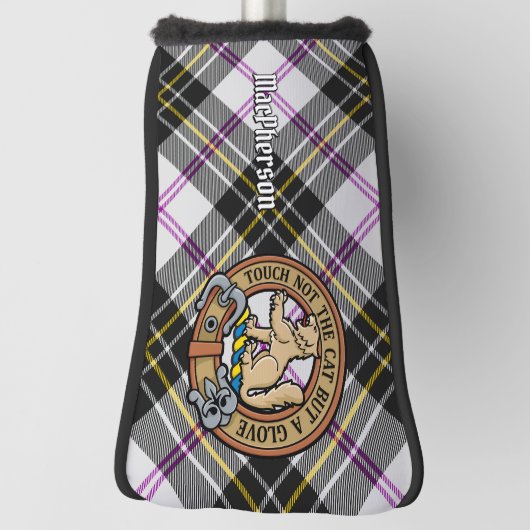 Clan MacPherson Crest over Jurk Tartan Golfheadcover (Draai 90)