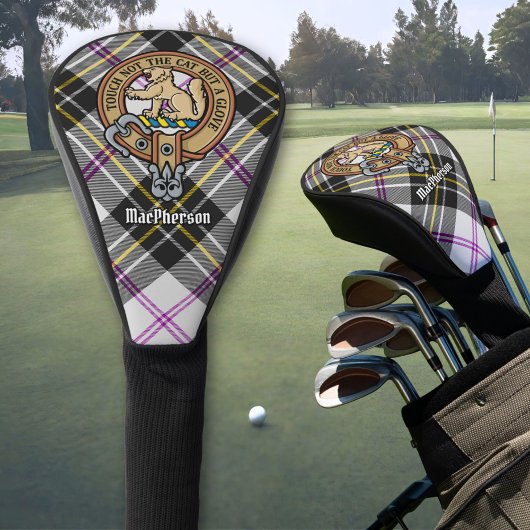 Clan MacPherson Crest over Jurk Tartan Golfheadcover