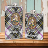 Clan MacPherson Crest over Jurk Tartan Heupfles