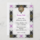 Clan MacPherson Crest over Jurk Tartan Kaart (Voorkant)