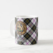 Clan MacPherson Crest over Jurk Tartan Koffiemok (Voorkant links)