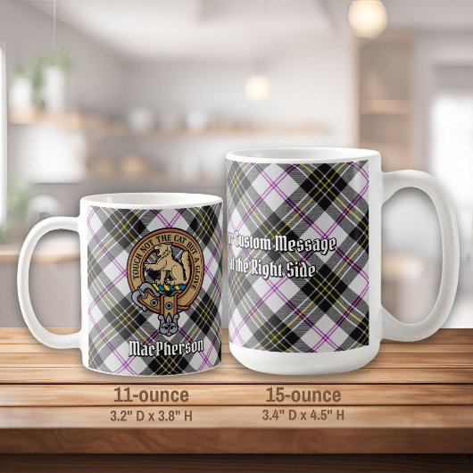Clan MacPherson Crest over Jurk Tartan Koffiemok