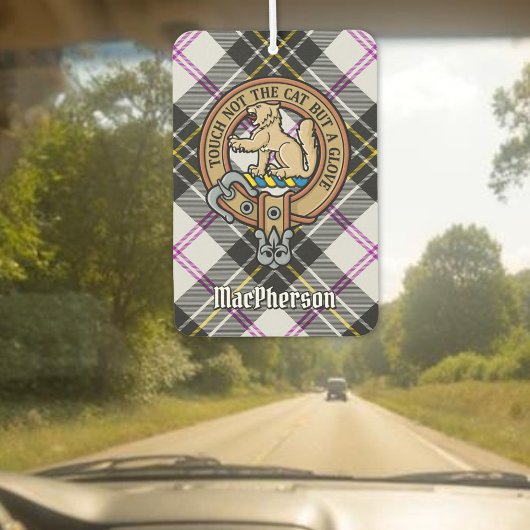 Clan MacPherson Crest over Jurk Tartan Luchtverfrisser