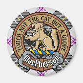 Clan MacPherson Crest over Jurk Tartan Magneet (Voorkant)
