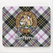 Clan MacPherson Crest over Jurk Tartan Muismat (Voorkant)